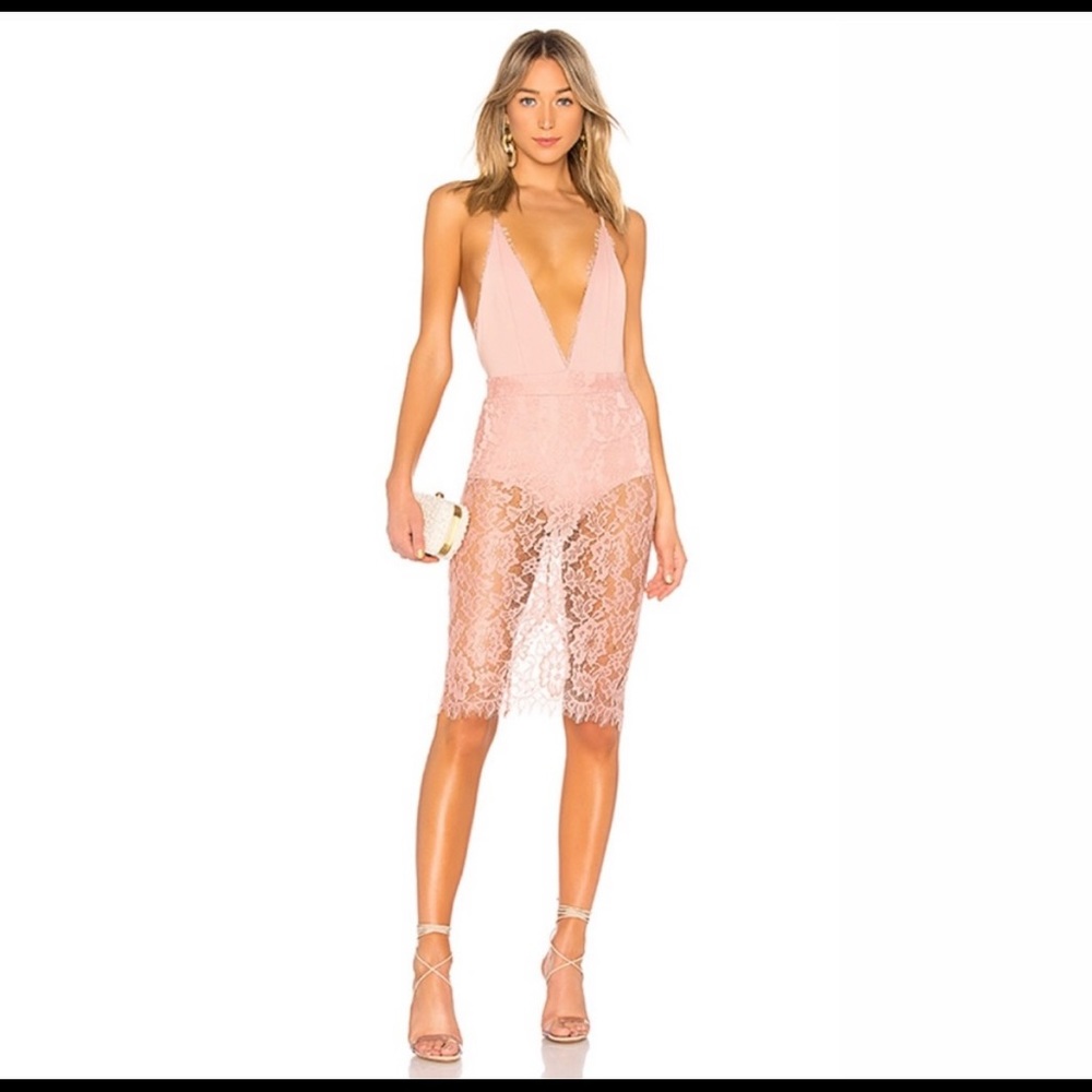 Michael Costello Adrian Dress in Blush